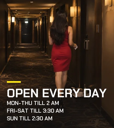 Escorts in Bangalore open every day - Mon-Thu till 2 AM, Fri-Sat till 3:30 AM, Sun till 2:30 AM