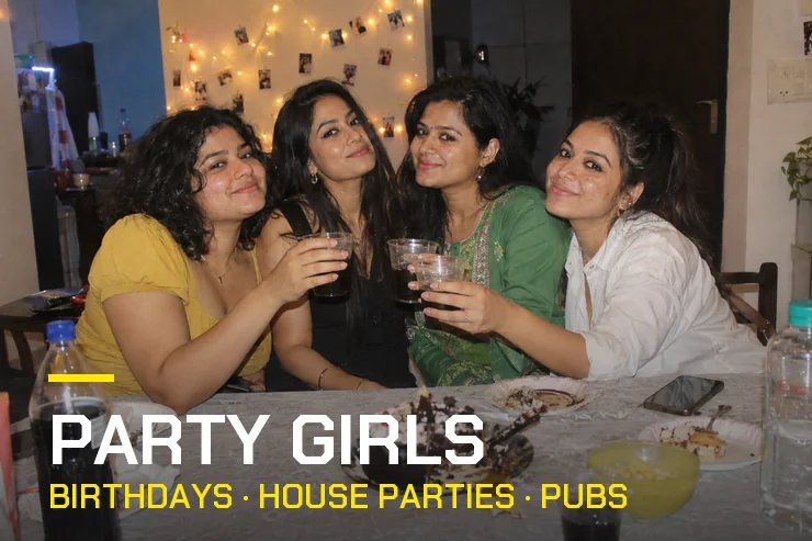 Party girls at a birthday table